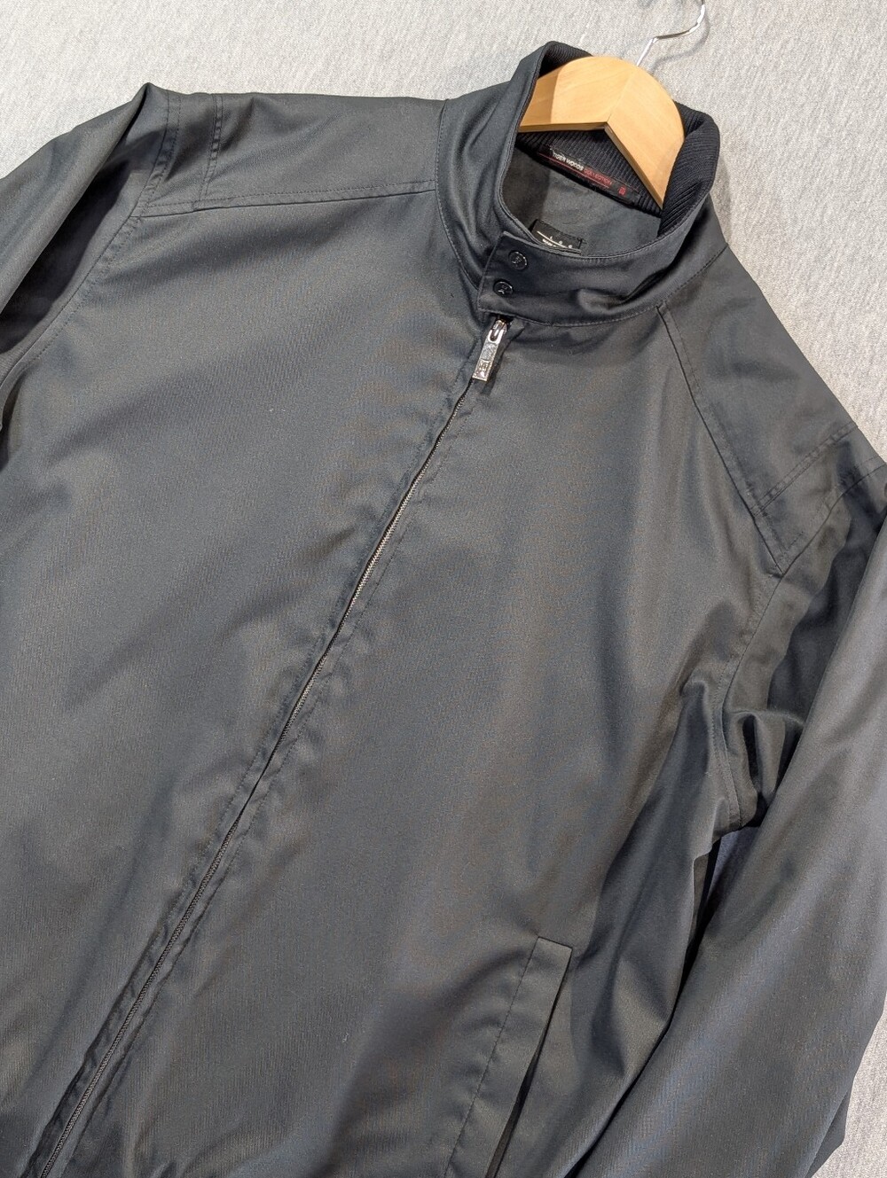 Tiger Woods Collection Golf Jacket Men's Large Black Full Zip Bomber Style